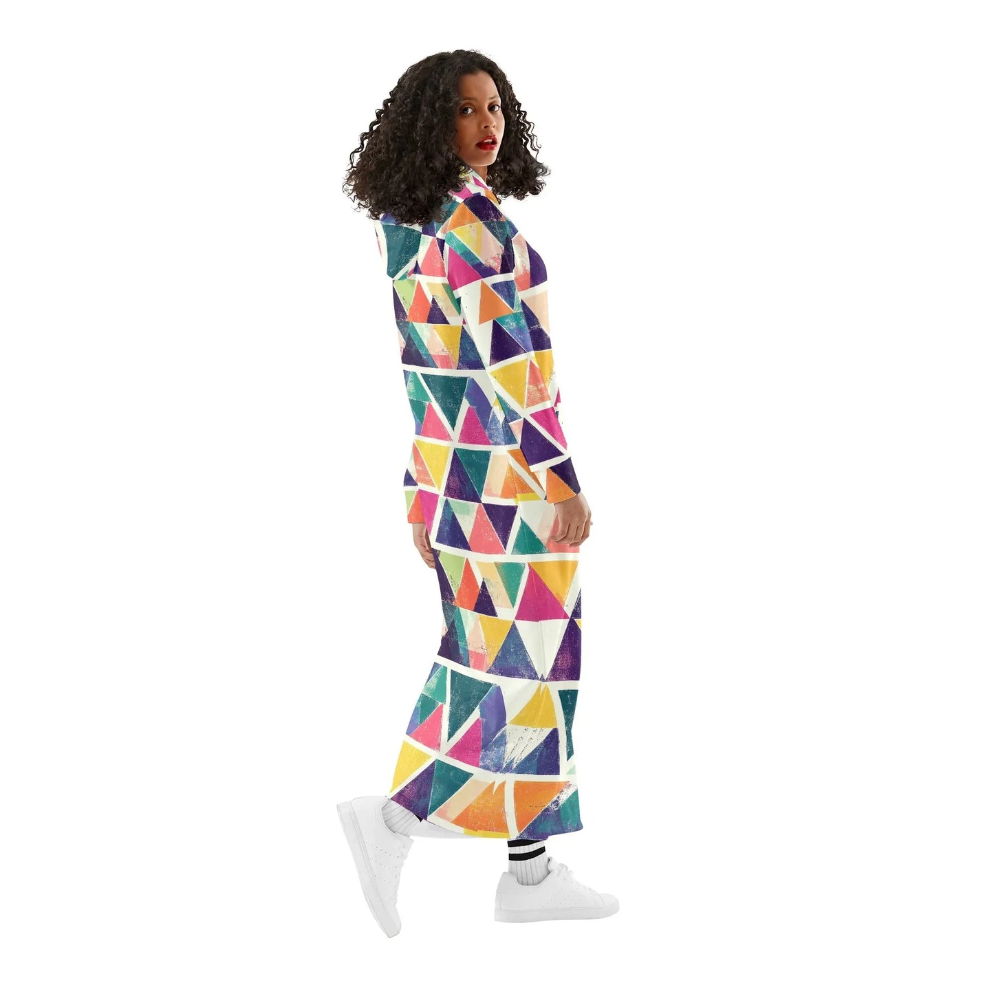 triangle-v4-damen-maxi-hoodiekleid-knochellanges-kapuzenkleid-aus-weich-angerautem-fleece-hoodiekleid-jlr-design-3 - JLR Design