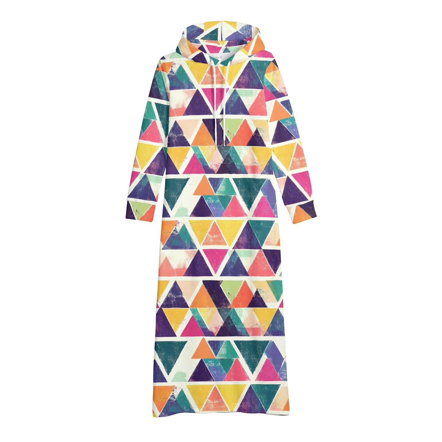 triangle-v4-damen-maxi-hoodiekleid-knochellanges-kapuzenkleid-aus-weich-angerautem-fleece-hoodiekleid-jlr-design-4 - JLR Design