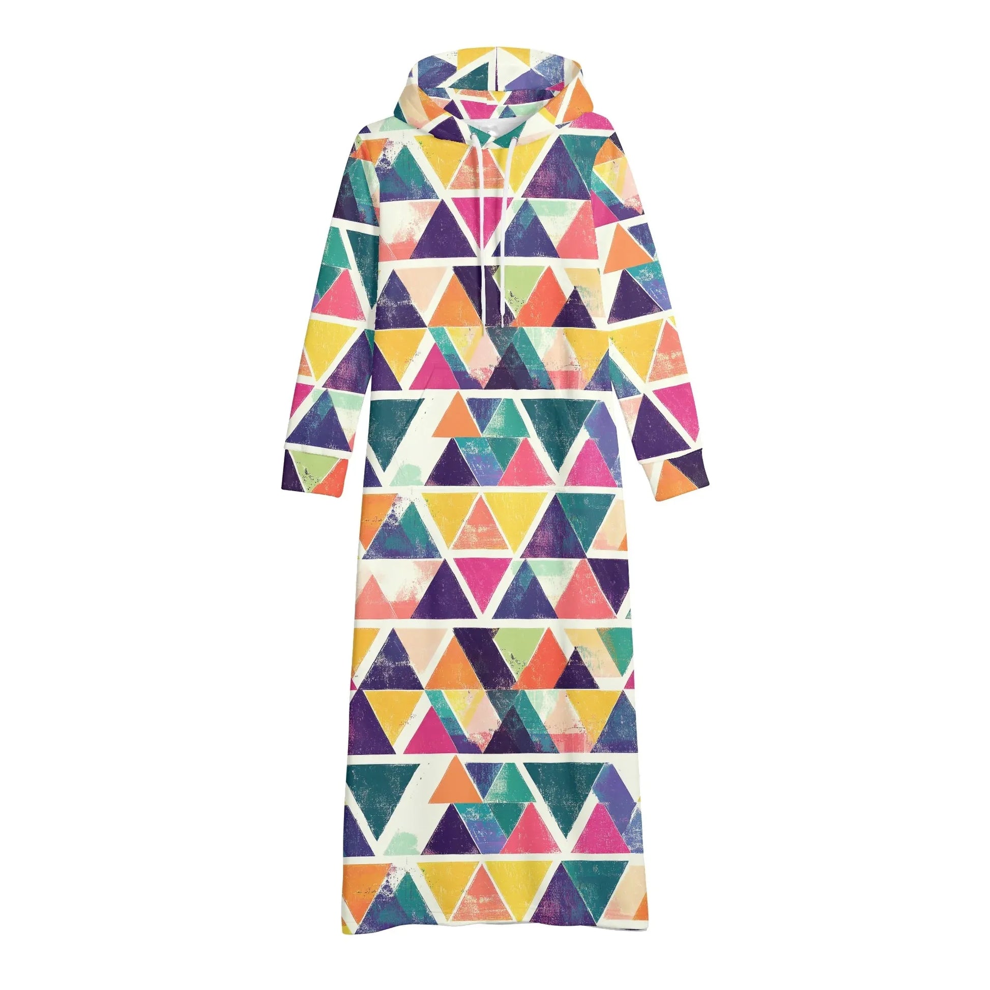 triangle-v4-damen-maxi-hoodiekleid-knochellanges-kapuzenkleid-aus-weich-angerautem-fleece-hoodiekleid-jlr-design-4 - JLR Design