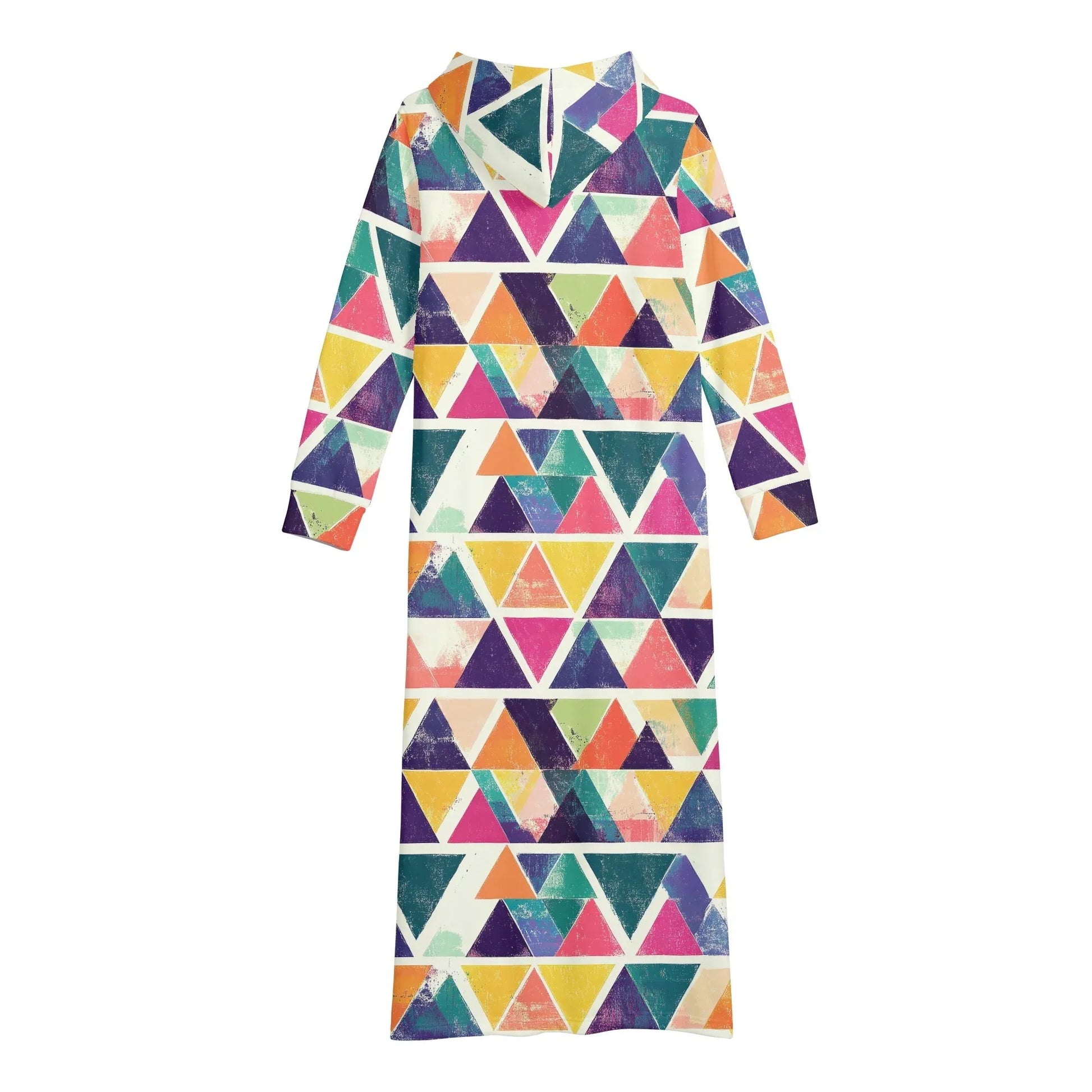 triangle-v4-damen-maxi-hoodiekleid-knochellanges-kapuzenkleid-aus-weich-angerautem-fleece-hoodiekleid-jlr-design-5 - JLR Design