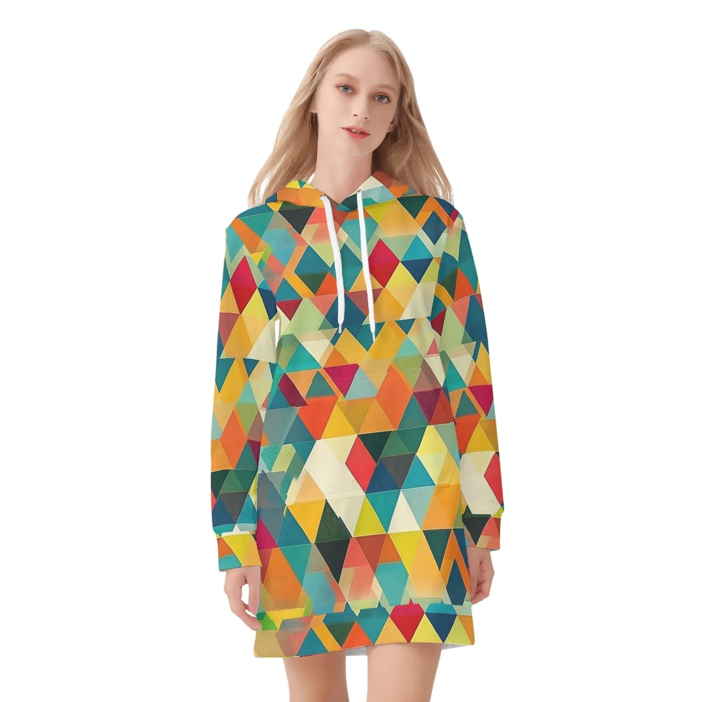 triangle-v5-damen-hoodiekleid-warmes-velvet-kapuzenkleid-aus-weichem-samt-fleece-hoodiekleid-jlr-design-3 - JLR Design