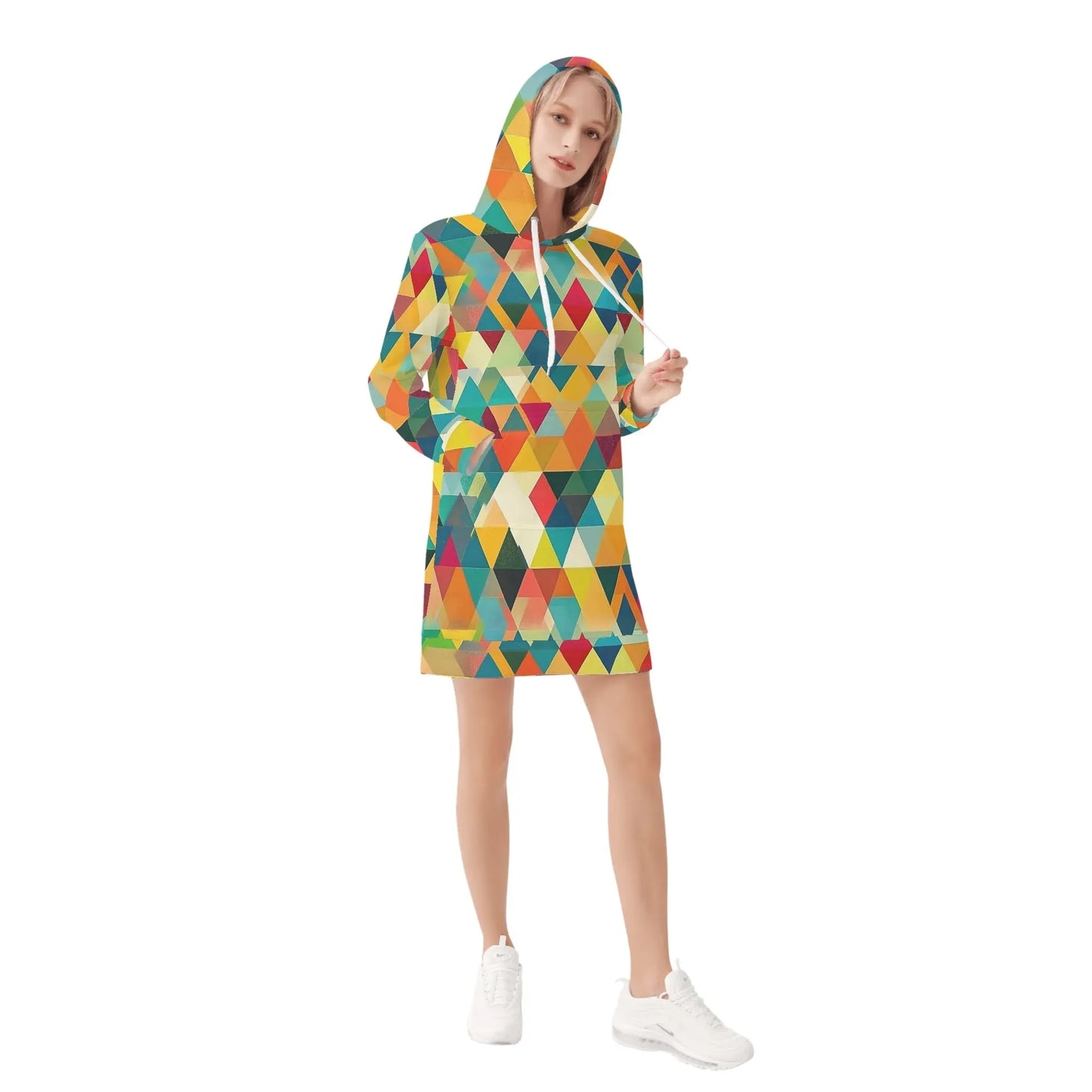 triangle-v5-damen-hoodiekleid-warmes-velvet-kapuzenkleid-aus-weichem-samt-fleece-hoodiekleid-jlr-design-4 - JLR Design