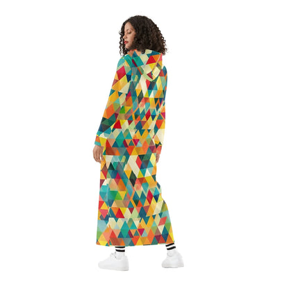 triangle-v5-damen-maxi-hoodiekleid-knochellanges-kapuzenkleid-aus-weich-angerautem-fleece-hoodiekleid-jlr-design-2 - JLR Design