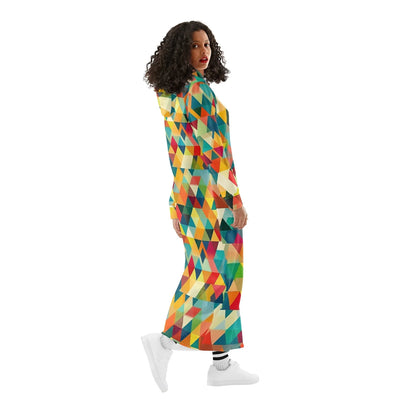 triangle-v5-damen-maxi-hoodiekleid-knochellanges-kapuzenkleid-aus-weich-angerautem-fleece-hoodiekleid-jlr-design-3 - JLR Design