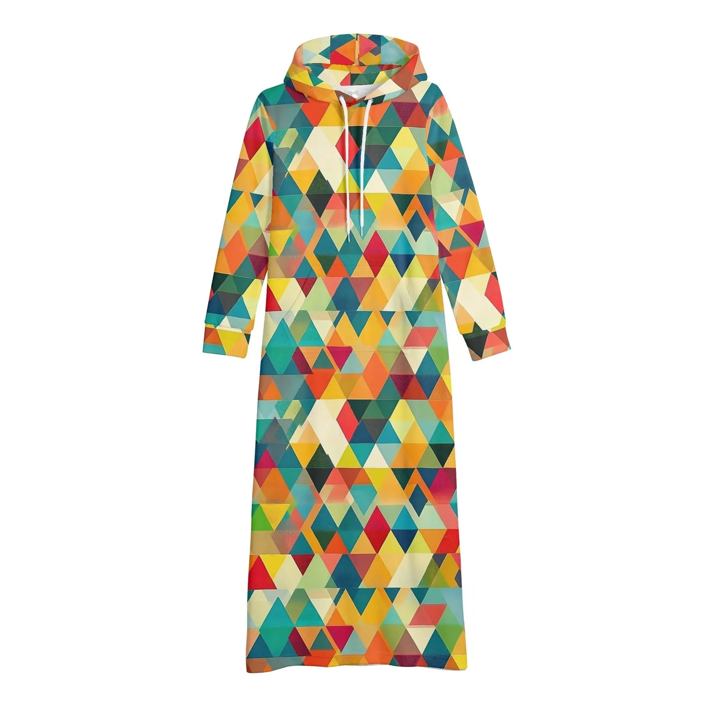 triangle-v5-damen-maxi-hoodiekleid-knochellanges-kapuzenkleid-aus-weich-angerautem-fleece-hoodiekleid-jlr-design-4 - JLR Design