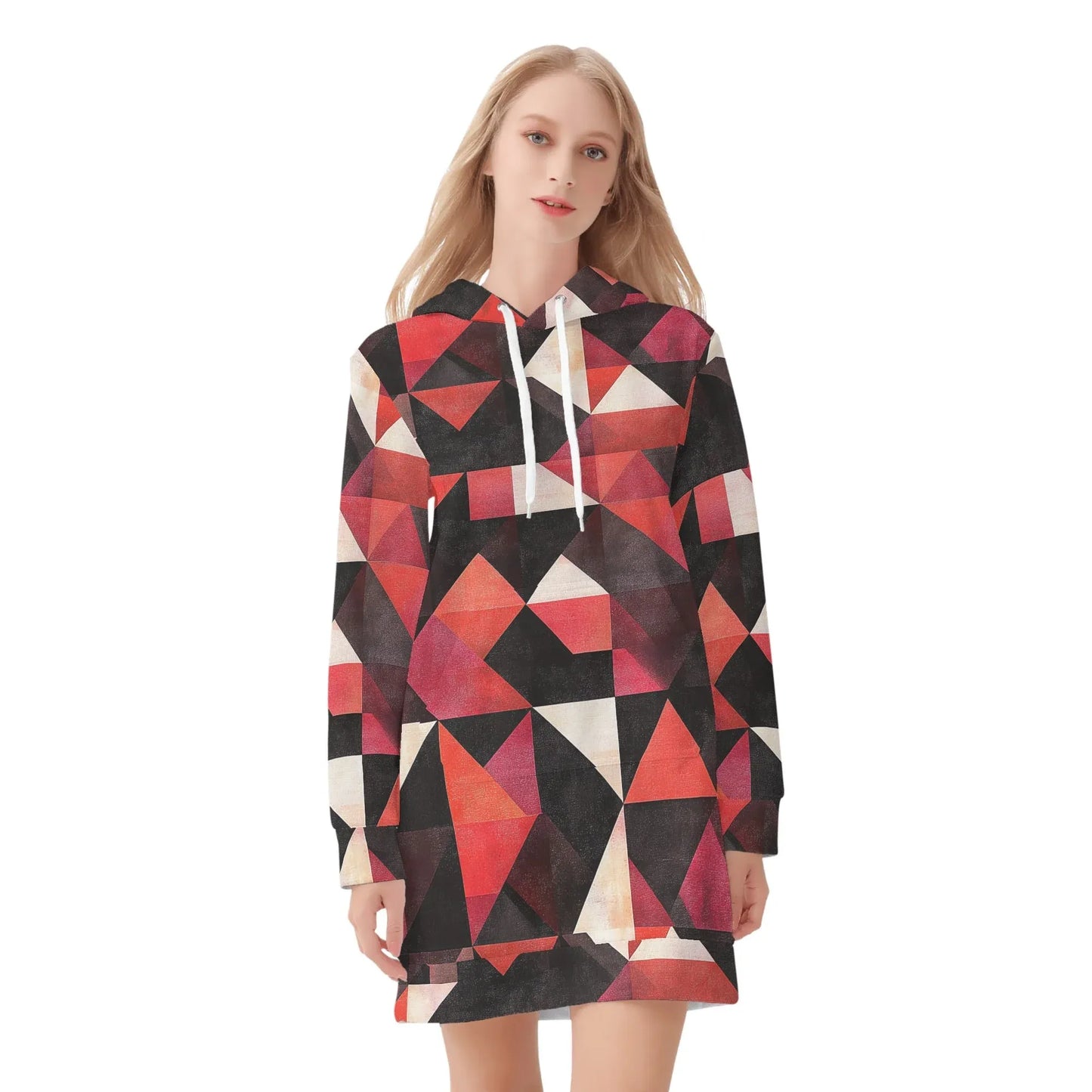 triangle-v6-damen-hoodiekleid-warmes-velvet-kapuzenkleid-aus-weichem-samt-fleece-hoodiekleid-jlr-design-3 - JLR Design