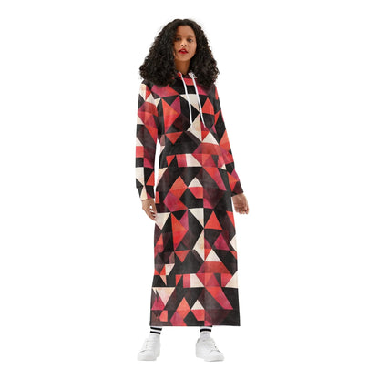 triangle-v6-damen-maxi-hoodiekleid-knochellanges-kapuzenkleid-aus-weich-angerautem-fleece-hoodiekleid-jlr-design-1 - JLR Design