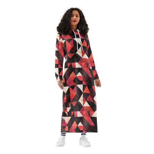 triangle-v6-damen-maxi-hoodiekleid-knochellanges-kapuzenkleid-aus-weich-angerautem-fleece-hoodiekleid-jlr-design-1 - JLR Design