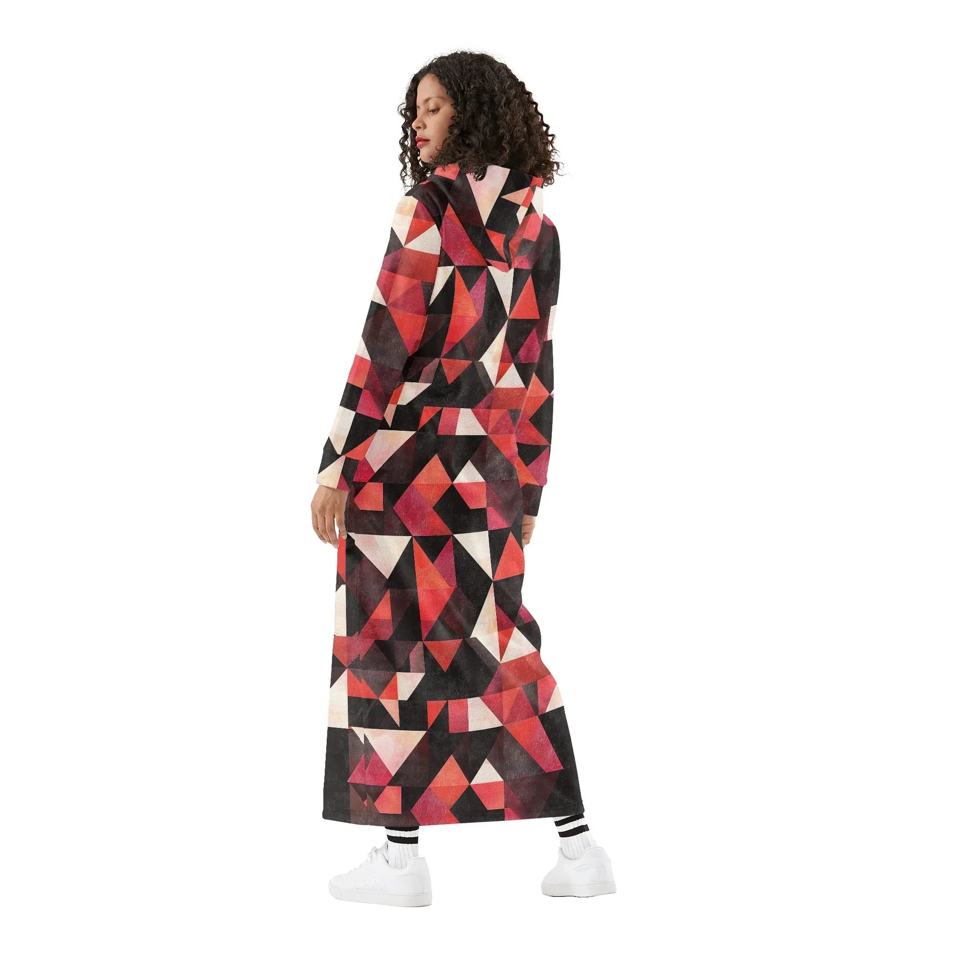 triangle-v6-damen-maxi-hoodiekleid-knochellanges-kapuzenkleid-aus-weich-angerautem-fleece-hoodiekleid-jlr-design-2 - JLR Design