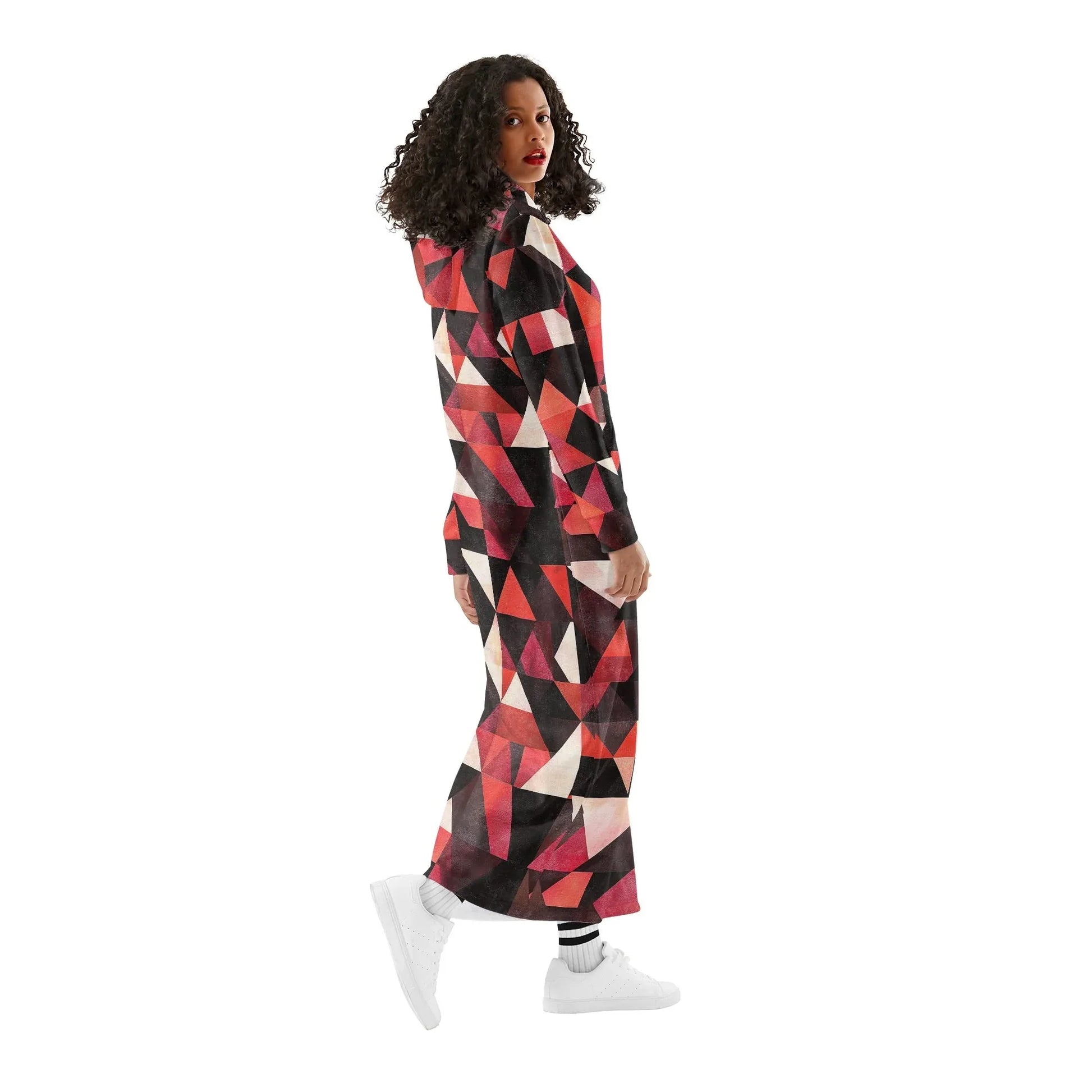triangle-v6-damen-maxi-hoodiekleid-knochellanges-kapuzenkleid-aus-weich-angerautem-fleece-hoodiekleid-jlr-design-3 - JLR Design