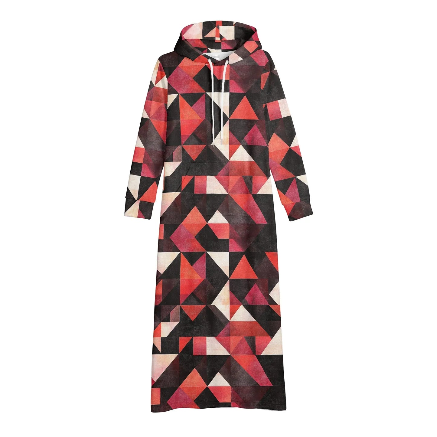 triangle-v6-damen-maxi-hoodiekleid-knochellanges-kapuzenkleid-aus-weich-angerautem-fleece-hoodiekleid-jlr-design-4 - JLR Design