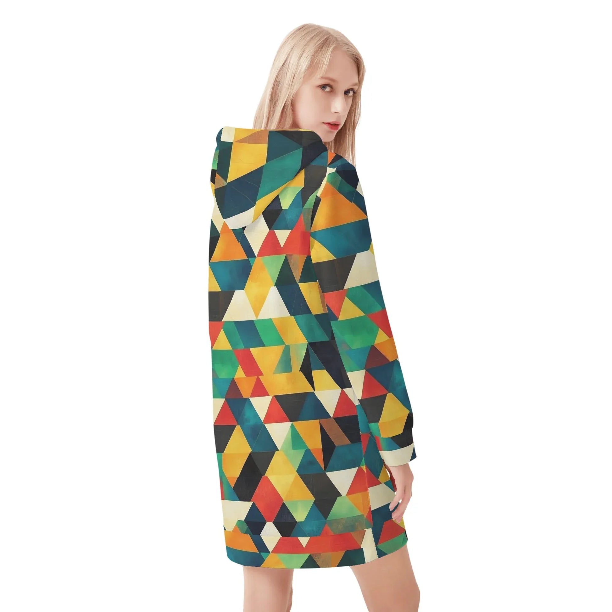 triangle-v7-damen-hoodiekleid-warmes-velvet-kapuzenkleid-aus-weichem-samt-fleece-hoodiekleid-jlr-design-2 - JLR Design