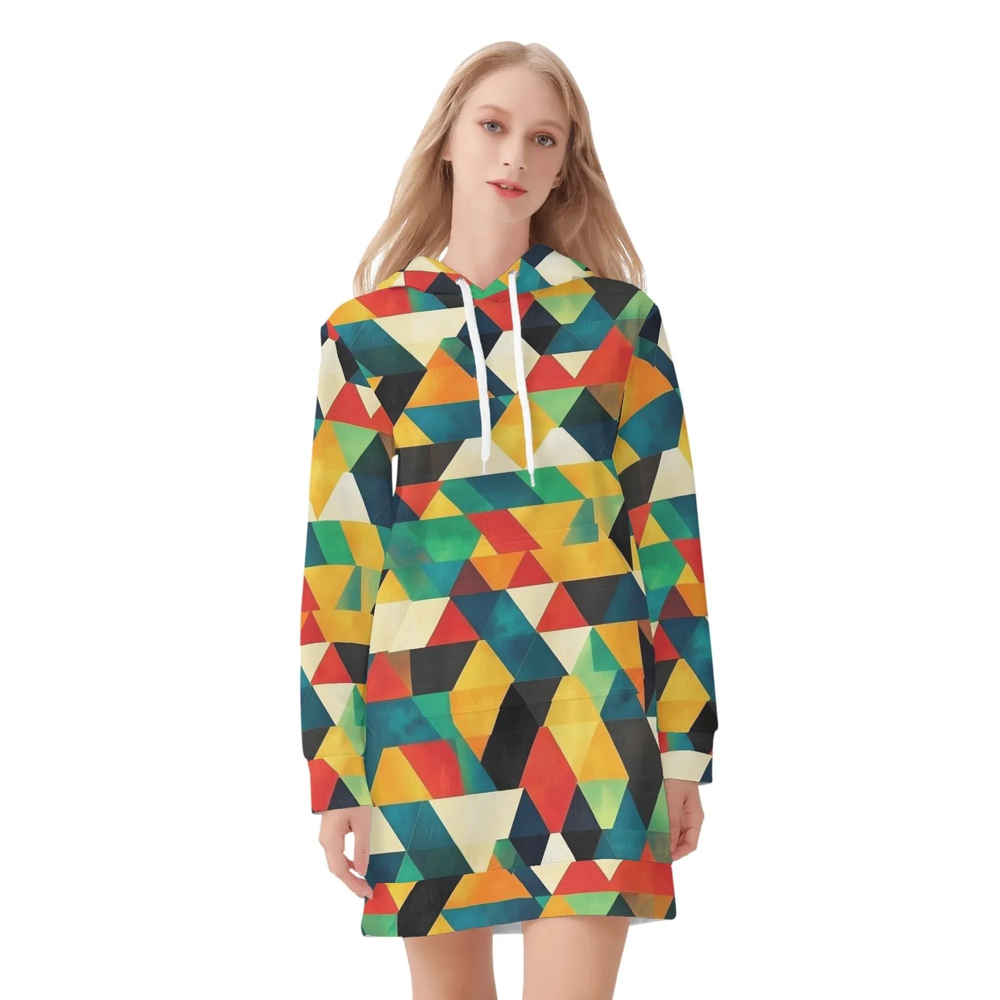 triangle-v7-damen-hoodiekleid-warmes-velvet-kapuzenkleid-aus-weichem-samt-fleece-hoodiekleid-jlr-design-3 - JLR Design