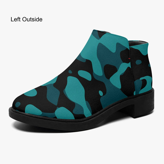 turkis-camouflage-elegante-reissverschluss-stiefeletten-stiefeletten-jlr-design-1 - JLR Design