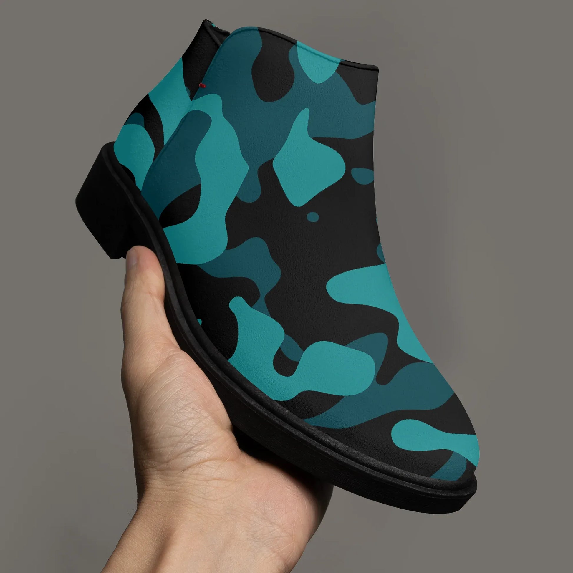 turkis-camouflage-elegante-reissverschluss-stiefeletten-stiefeletten-jlr-design-3 - JLR Design