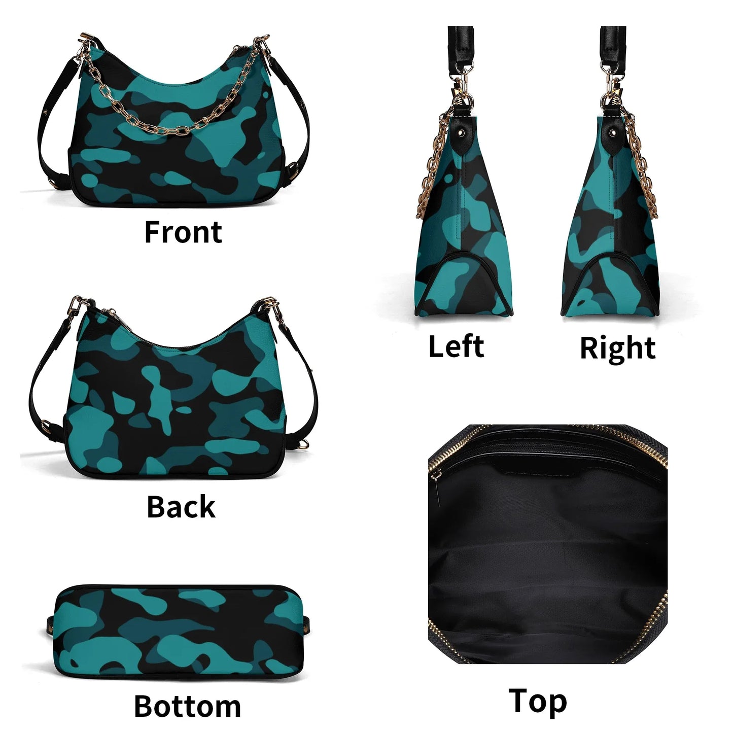 turkis-camouflage-elegante-umhangetasche-mit-kette-umhangetasche-jlr-design-6 - JLR Design