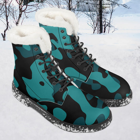 turkis-camouflage-faux-fur-leder-boots-boots-jlr-design-1 - JLR Design
