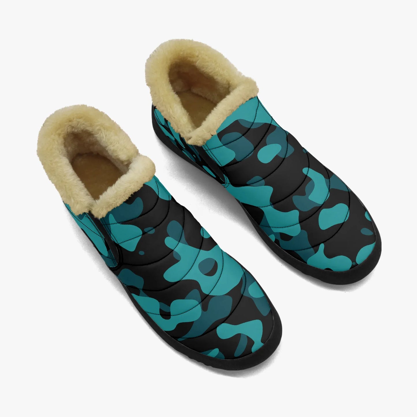 turkis-camouflage-faux-fur-slipper-slipper-jlr-design-2 - JLR Design