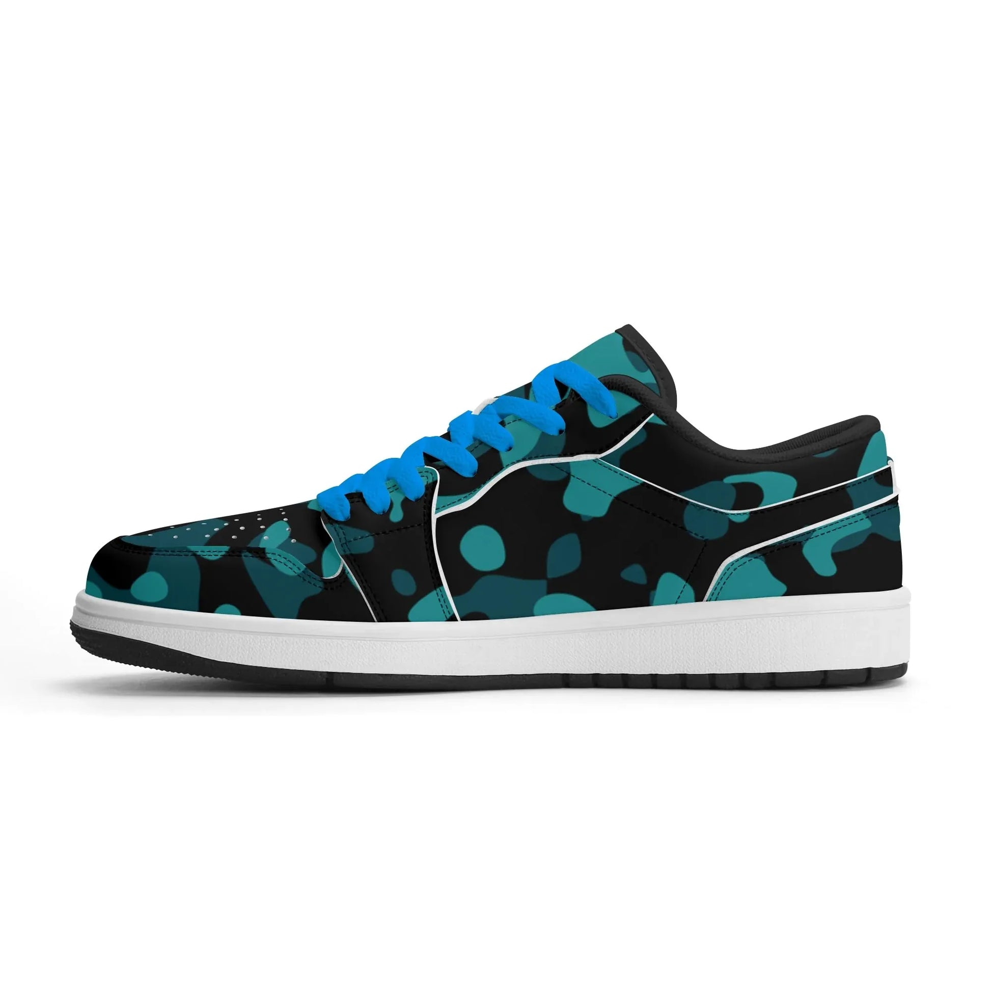 turkis-camouflage-low-top-leder-sneaker-fur-damen-sneaker-jlr-design-11 - JLR Design
