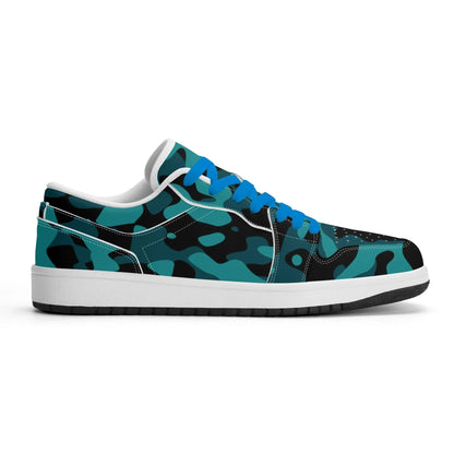 turkis-camouflage-low-top-leder-sneaker-fur-damen-sneaker-jlr-design-5 - JLR Design