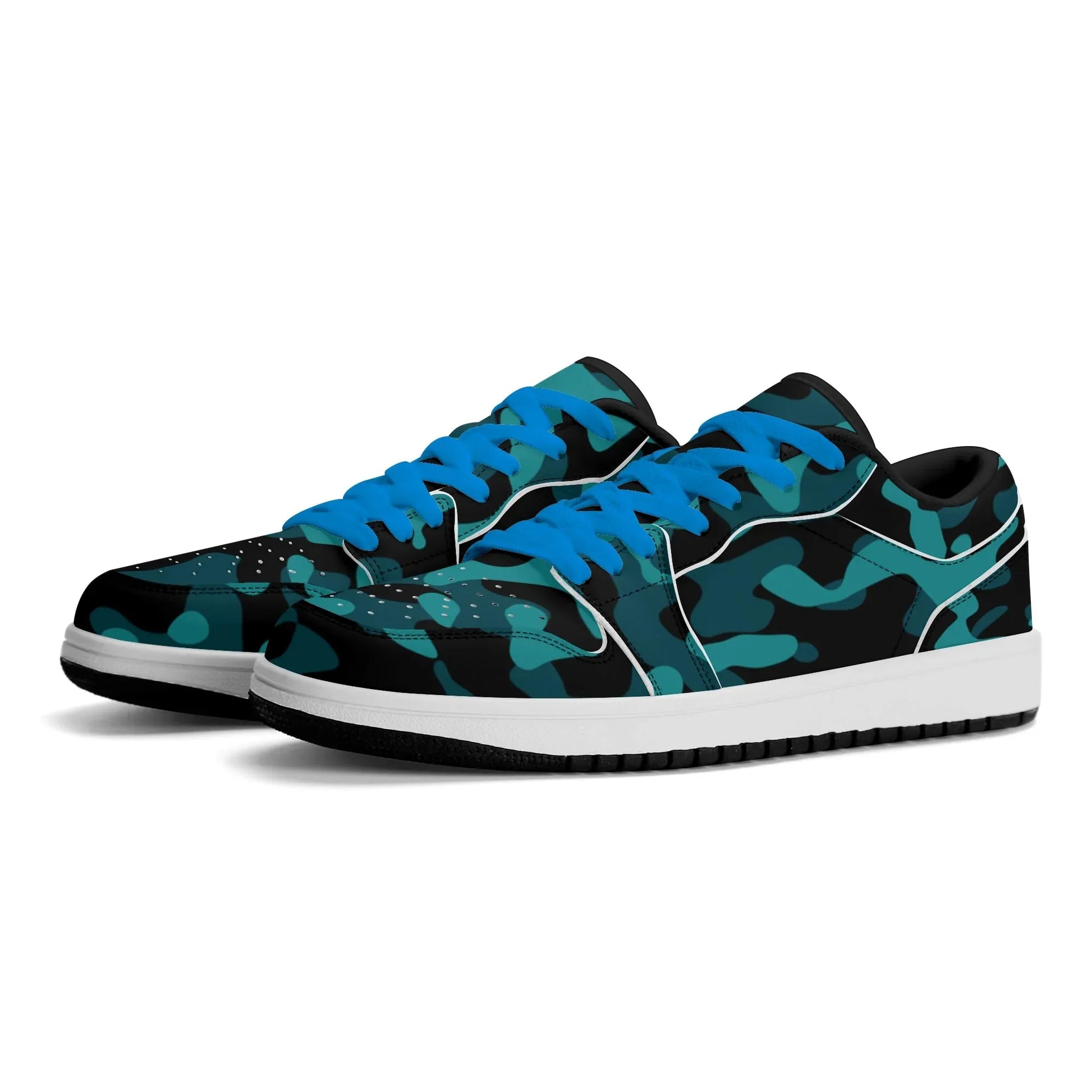 turkis-camouflage-low-top-leder-sneaker-fur-damen-sneaker-jlr-design-8 - JLR Design