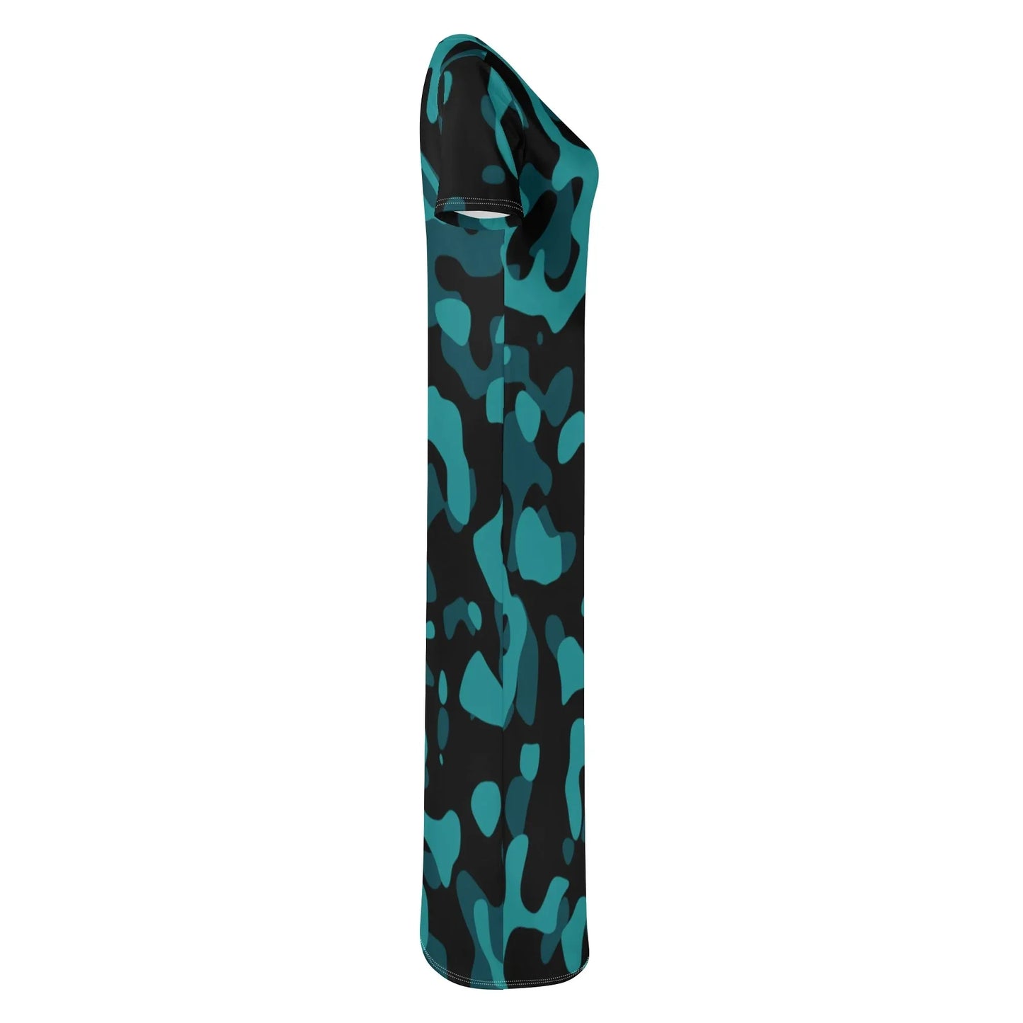 turkis-camouflage-short-sleeve-long-dress-long-dress-jlr-design-5 - JLR Design