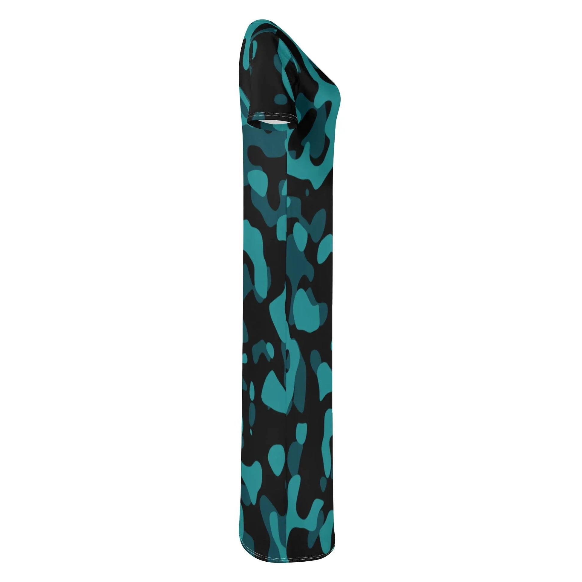 turkis-camouflage-short-sleeve-long-dress-long-dress-jlr-design-5 - JLR Design
