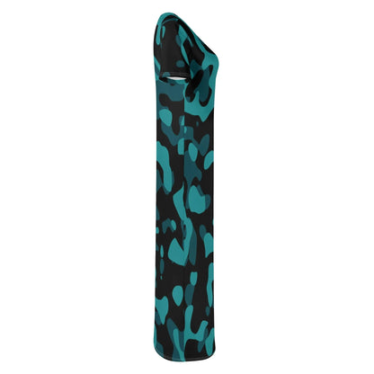 turkis-camouflage-short-sleeve-long-dress-long-dress-jlr-design-5 - JLR Design