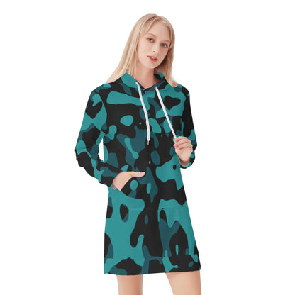 turkise-camouflage-damen-hoodiekleid-warmes-velvet-kapuzenkleid-aus-weichem-samt-fleece-hoodiekleid-jlr-design-1 - JLR Design