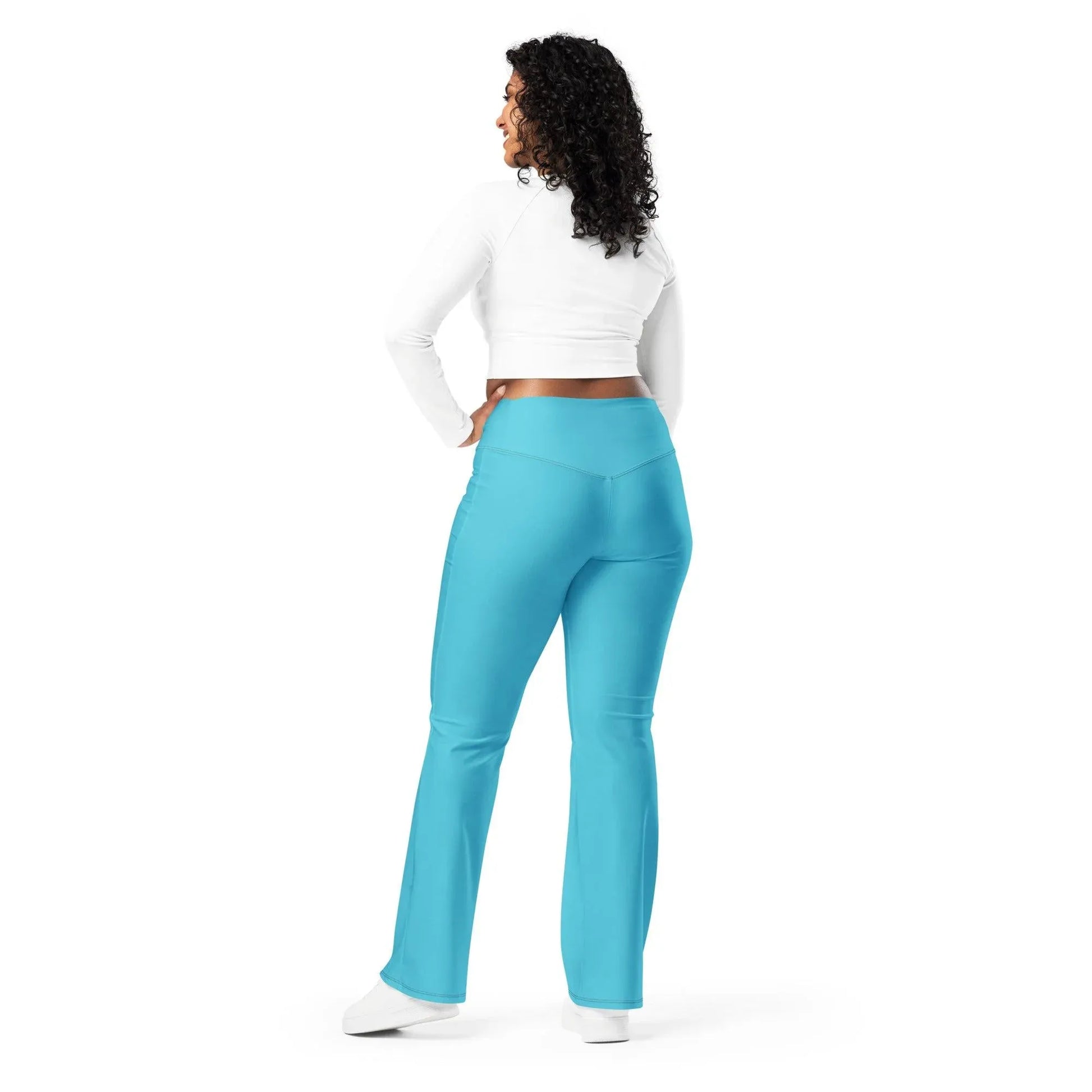 turkise-high-waist-flare-leggings-flare-leggings-jlr-design-10 - JLR Design