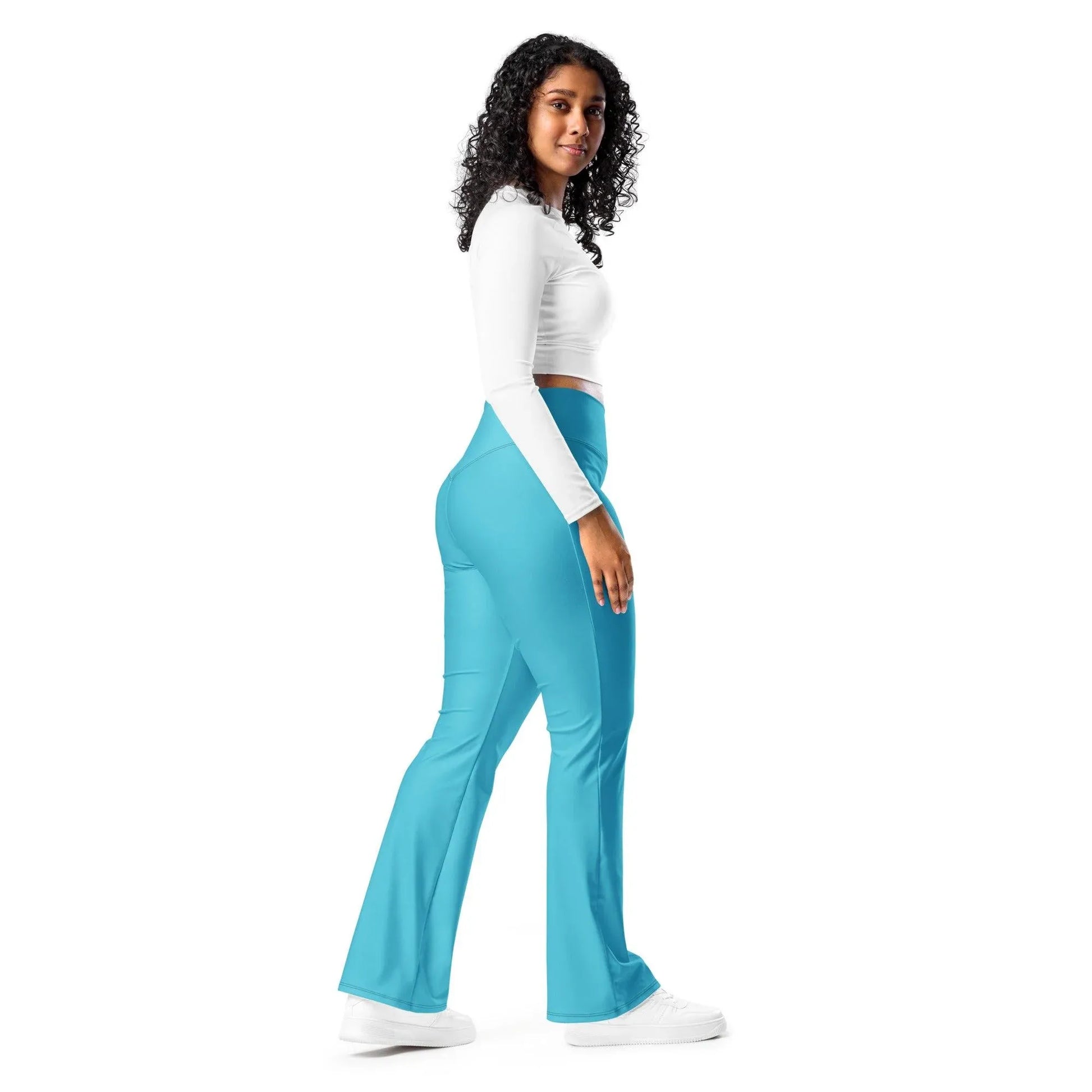 turkise-high-waist-flare-leggings-flare-leggings-jlr-design-2 - JLR Design