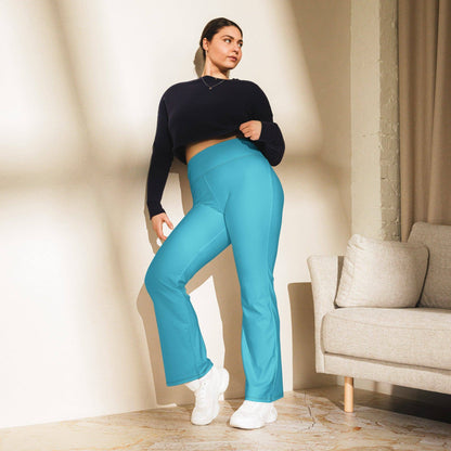 turkise-high-waist-flare-leggings-flare-leggings-jlr-design-3 - JLR Design
