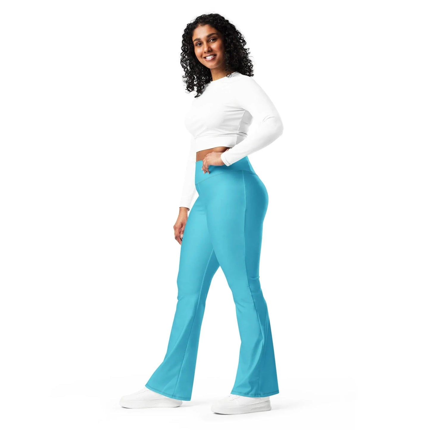 turkise-high-waist-flare-leggings-flare-leggings-jlr-design-7 - JLR Design