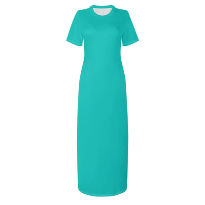 turkises-short-sleeve-long-dress-long-dress-jlr-design-3 - JLR Design