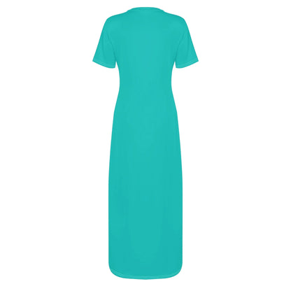 turkises-short-sleeve-long-dress-long-dress-jlr-design-4 - JLR Design