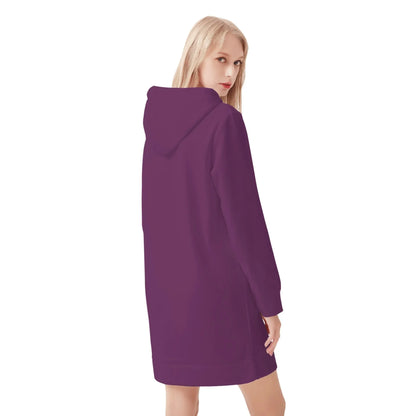 tyrian-purple-damen-hoodiekleid-warmes-velvet-kapuzenkleid-aus-weichem-samt-fleece-hoodiekleid-jlr-design-2 - JLR Design