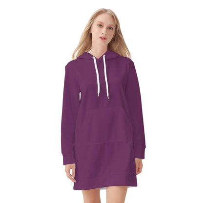 tyrian-purple-damen-hoodiekleid-warmes-velvet-kapuzenkleid-aus-weichem-samt-fleece-hoodiekleid-jlr-design-3 - JLR Design