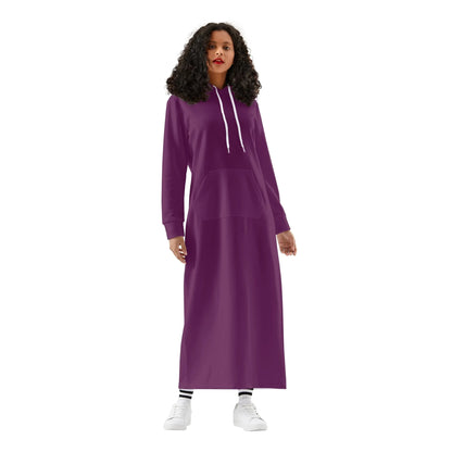 tyrian-purple-damen-maxi-hoodiekleid-knochellanges-kapuzenkleid-aus-weich-angerautem-fleece-hoodiekleid-jlr-design-1 - JLR Design