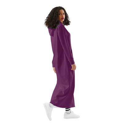 tyrian-purple-damen-maxi-hoodiekleid-knochellanges-kapuzenkleid-aus-weich-angerautem-fleece-hoodiekleid-jlr-design-3 - JLR Design