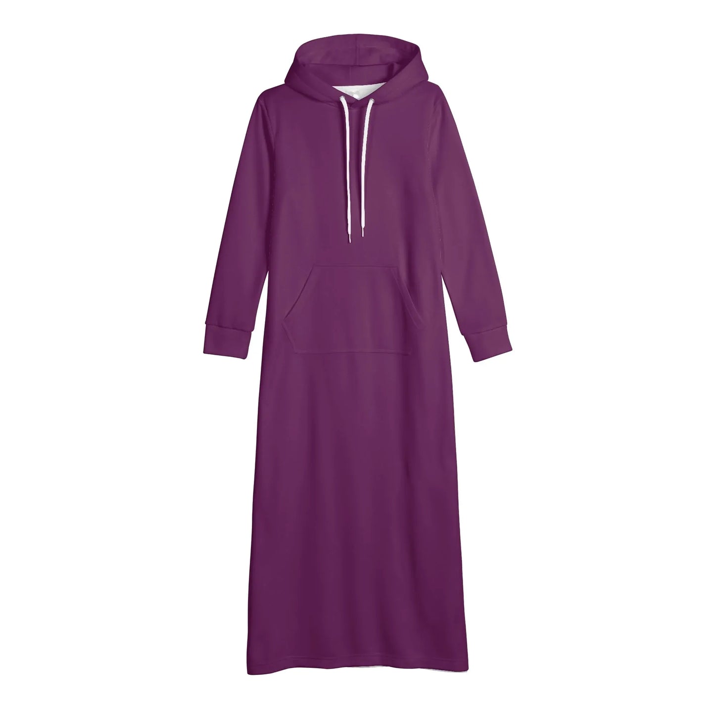 tyrian-purple-damen-maxi-hoodiekleid-knochellanges-kapuzenkleid-aus-weich-angerautem-fleece-hoodiekleid-jlr-design-4 - JLR Design