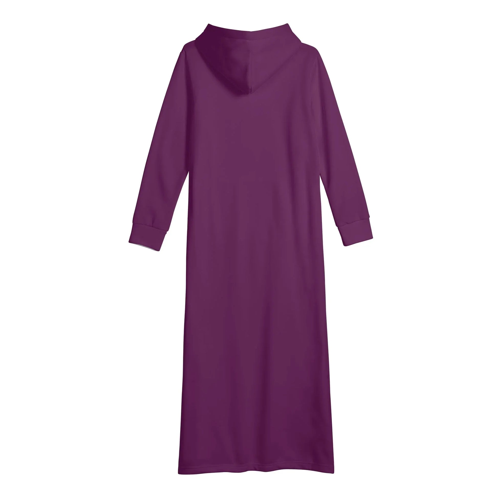 tyrian-purple-damen-maxi-hoodiekleid-knochellanges-kapuzenkleid-aus-weich-angerautem-fleece-hoodiekleid-jlr-design-5 - JLR Design