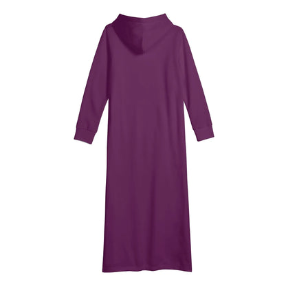 tyrian-purple-damen-maxi-hoodiekleid-knochellanges-kapuzenkleid-aus-weich-angerautem-fleece-hoodiekleid-jlr-design-5 - JLR Design