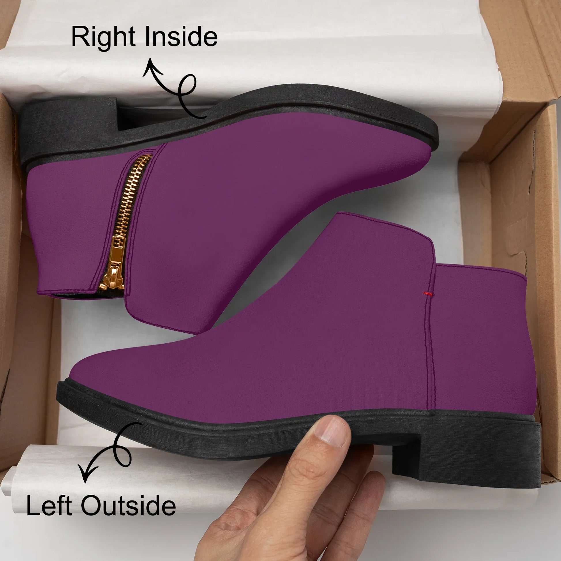 tyrian-purple-elegante-reissverschluss-stiefeletten-stiefeletten-jlr-design-8 - JLR Design