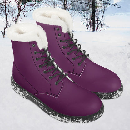 tyrian-purple-faux-fur-leder-boots-boots-jlr-design-1 - JLR Design