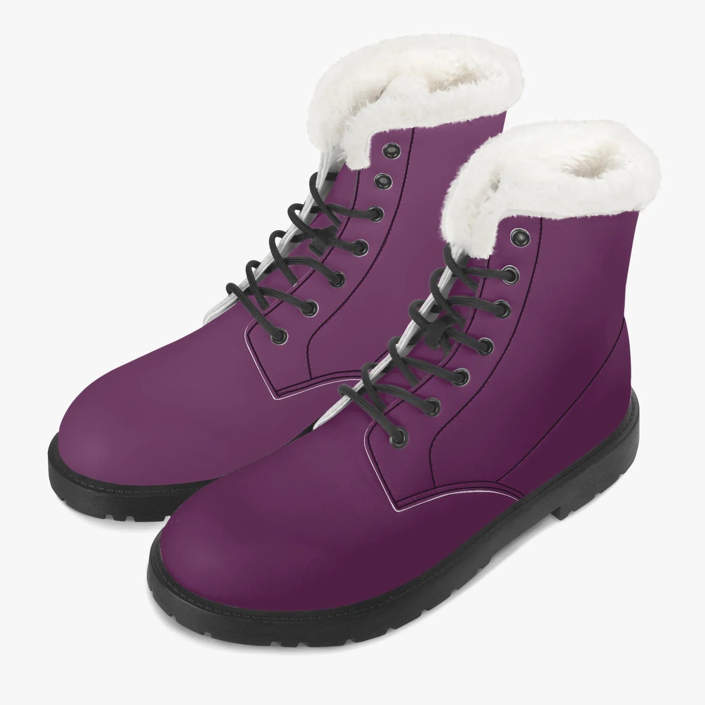 tyrian-purple-faux-fur-leder-boots-boots-jlr-design-2 - JLR Design
