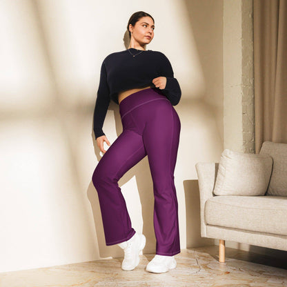 tyrian-purple-high-waist-flare-leggings-flare-leggings-jlr-design-3 - JLR Design