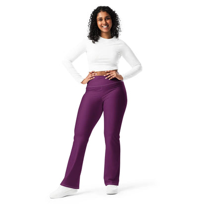 tyrian-purple-high-waist-flare-leggings-flare-leggings-jlr-design-4 - JLR Design