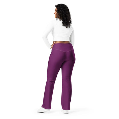 tyrian-purple-high-waist-flare-leggings-flare-leggings-jlr-design-5 - JLR Design