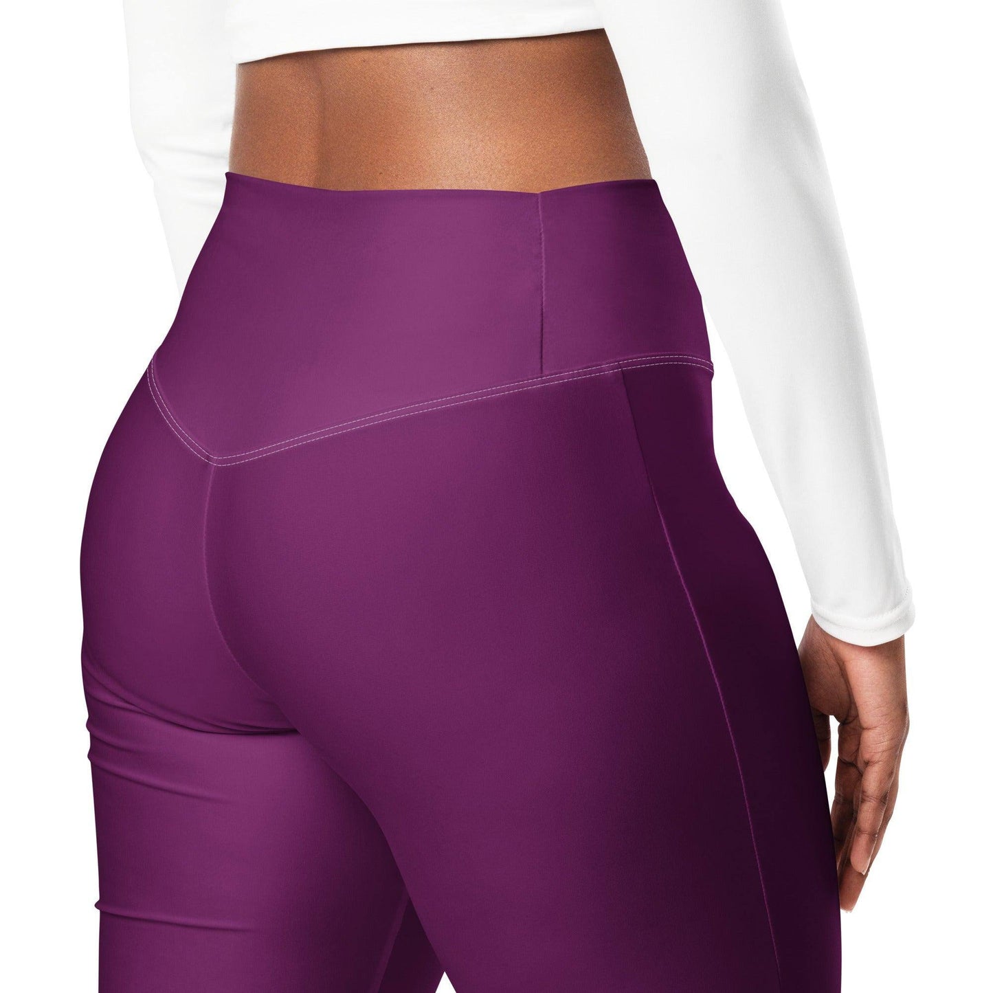 tyrian-purple-high-waist-flare-leggings-flare-leggings-jlr-design-8 - JLR Design
