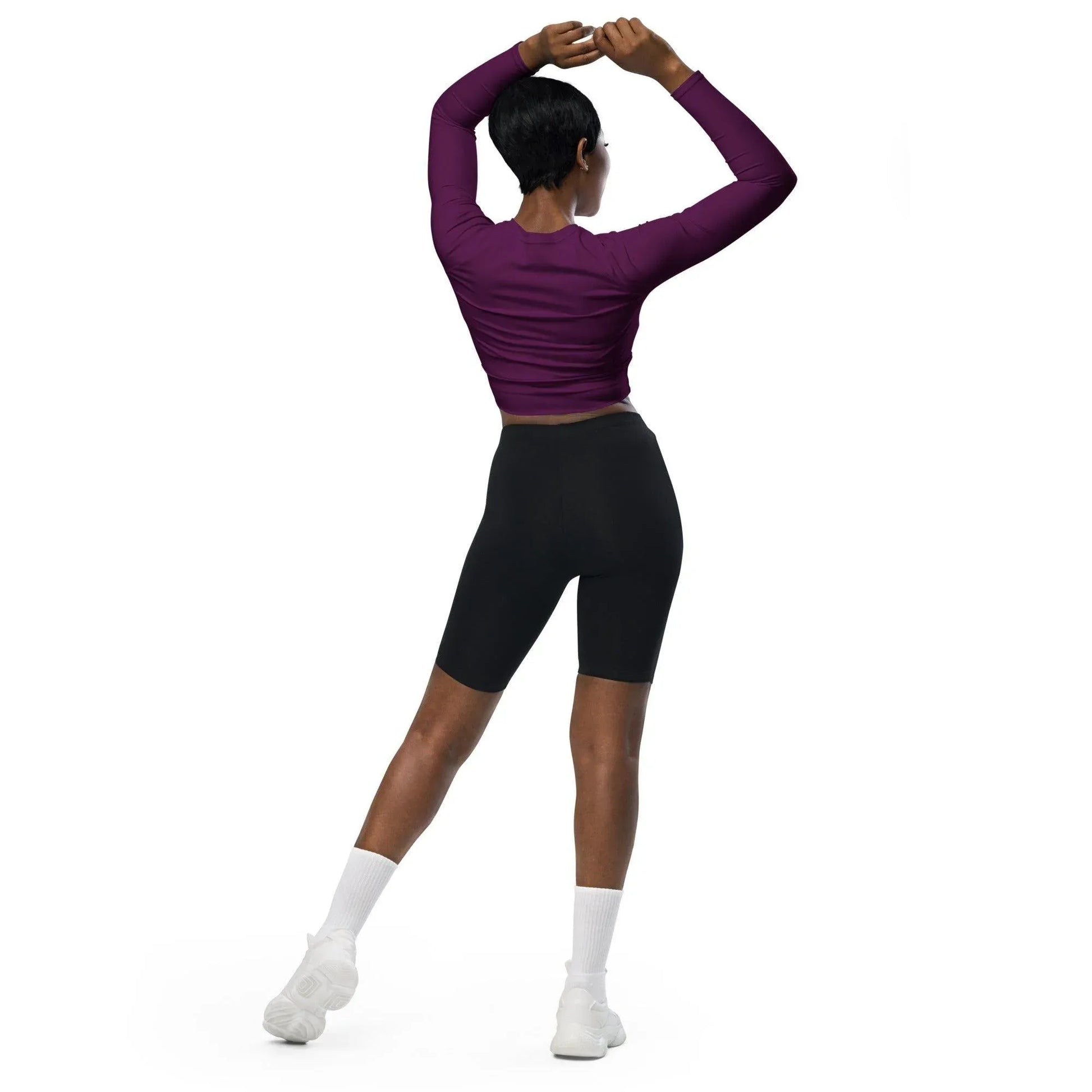 tyrian-purple-long-sleeve-damen-crop-top-long-sleeve-crop-top-jlr-design-3 - JLR Design